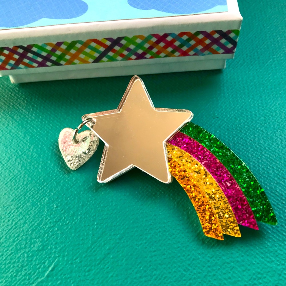 SHOOTING STAR BROOCH- Stacked Acrylic